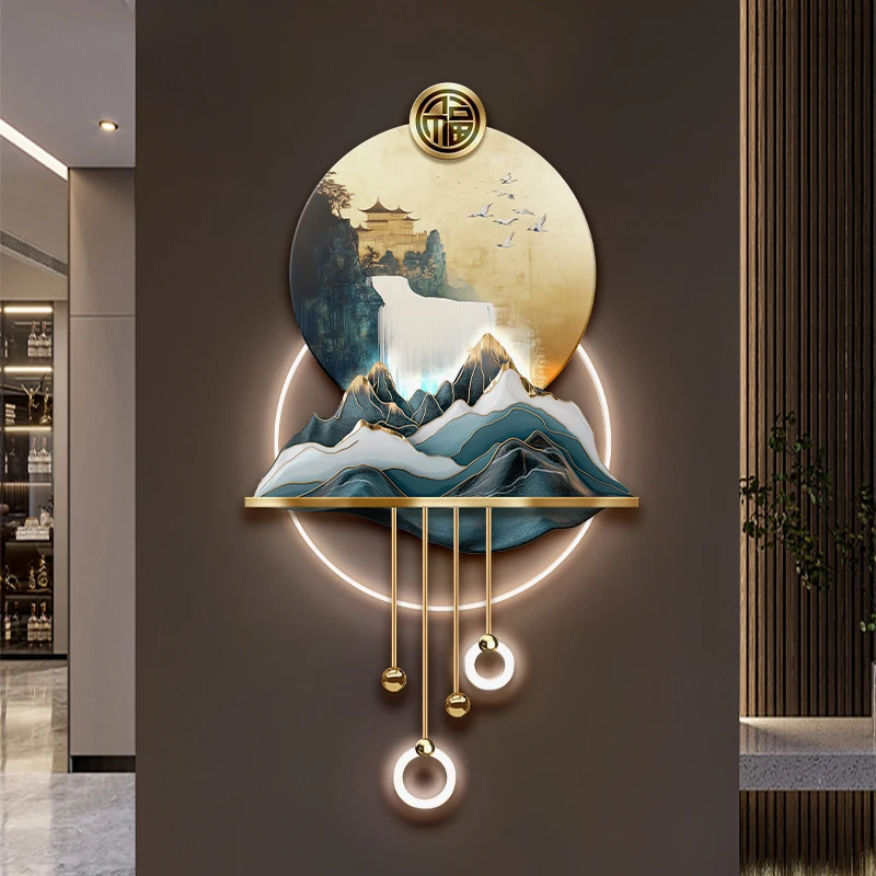 Creative art LED luminous decorative painting Landscape Home art for living room 3D metal lamp Frameless decorative painting