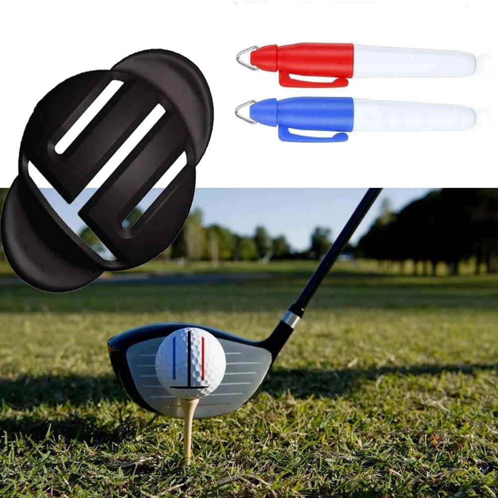 Bola de golfe Triplo Track Liner Marker, Template Drawing Pen, Alinhamento Marcas Ferramenta, Sport Training Aids, Ao ar livre