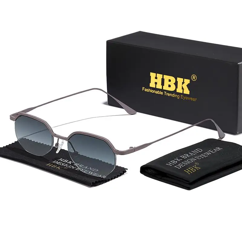HBK Retro-Sonnenbrille für Herren, polygonal, Punk, kleine Halbrahmen-Sonnenbrille für Damen, Geschäftsreisen, Party, Brillen, Sommerstil – Detail 15