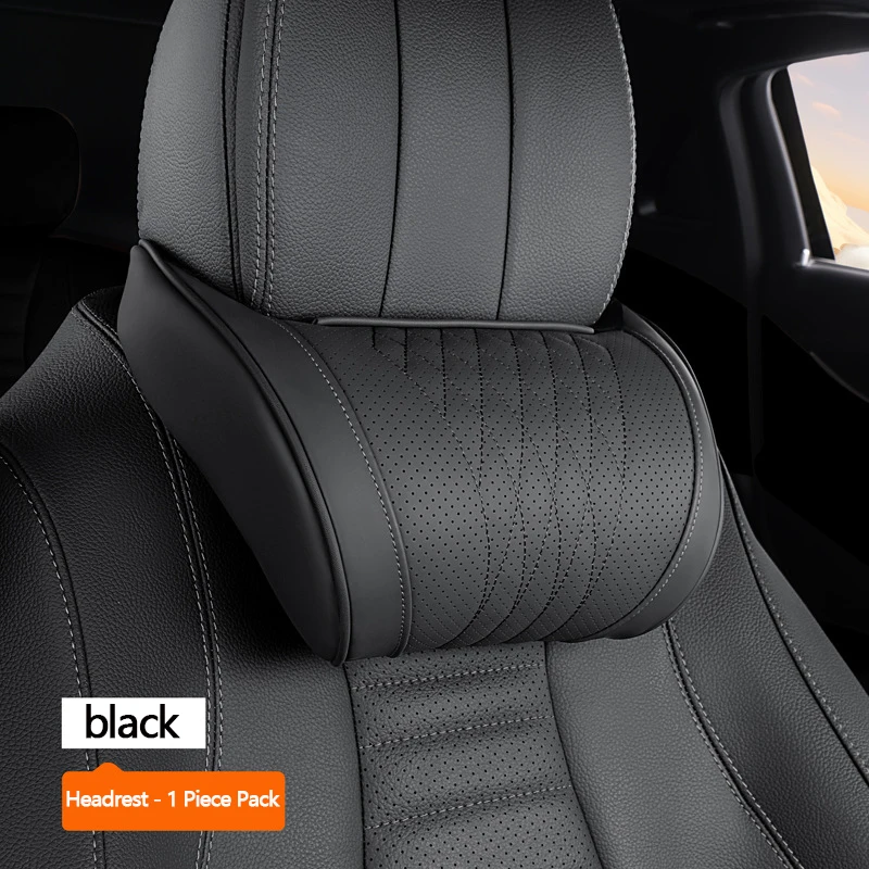 1 Stück Auto-Kopfstütze, multifunktionales Auto-Nackenkissen, universelles Kissen für Fahrer- und Beifahrersitz, Kopfstützenkissen, Orange/Schwarz/Braun – Detail 3