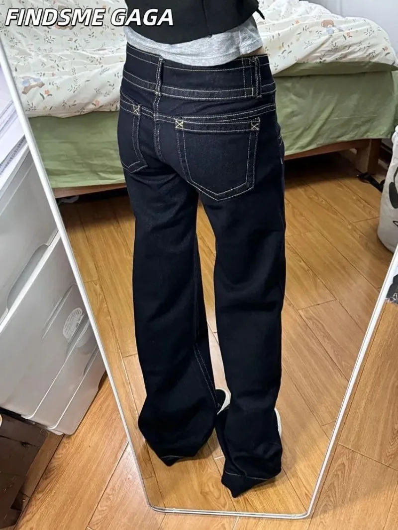 American Spring Autumn New Non-stick Leg Versatile Micro-pull Jeans Women's Niche Casual Loose and Thin Straight Wide-leg Pants view 5