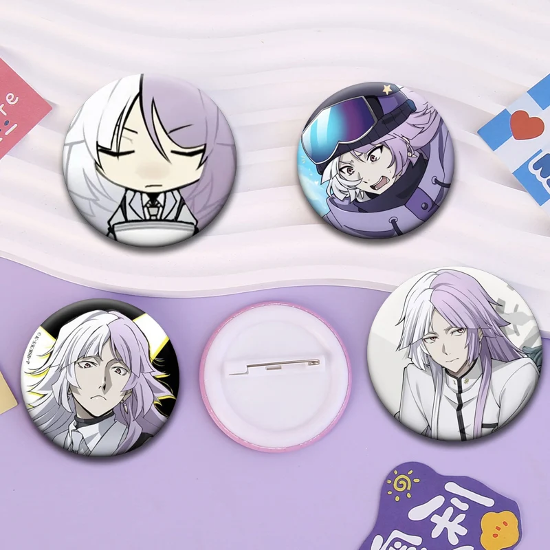 Sigma,Fyodor D‌,Gogol Cute Cartoon Characters Badge on Backpack Accessories Manga Icons Pins Anime Brooches for Bag Decor Gifts