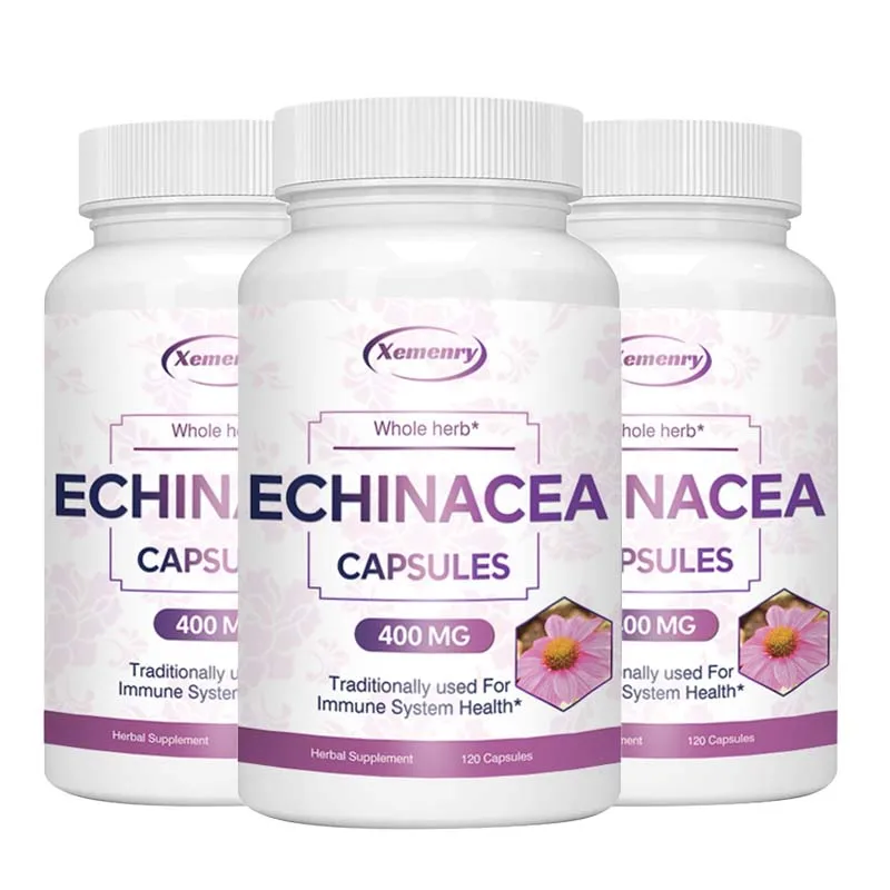 Echinacea Capsules 400 Mg - Supports Immune and Respiratory Health and Reduces The Length of Colds Supplement