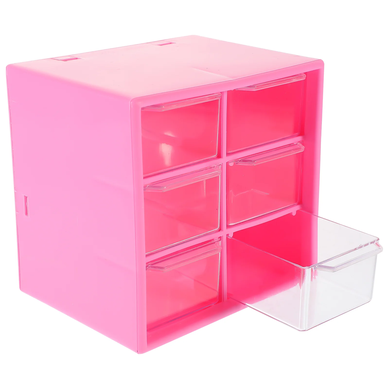 6 Grid Dustproof Drawer Storage Box Desk ganizer Rosy Plastic Multi Function Stationery Jewelry Desktop