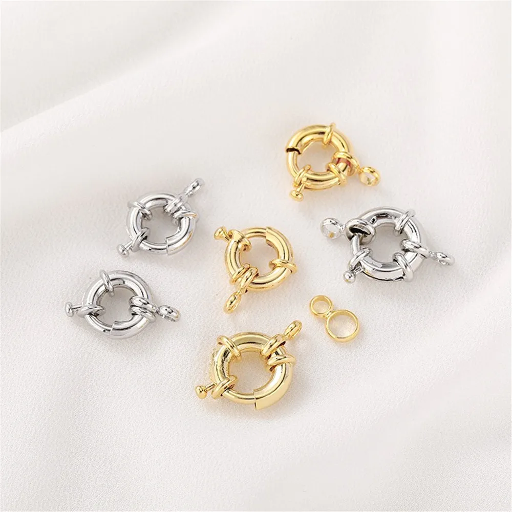 

18K Gold-Color Steering Wheel, Spring Buckle, Handmade DIY Bracelet, Necklace Connecting Buckle, Jewelry, Material, Accessories