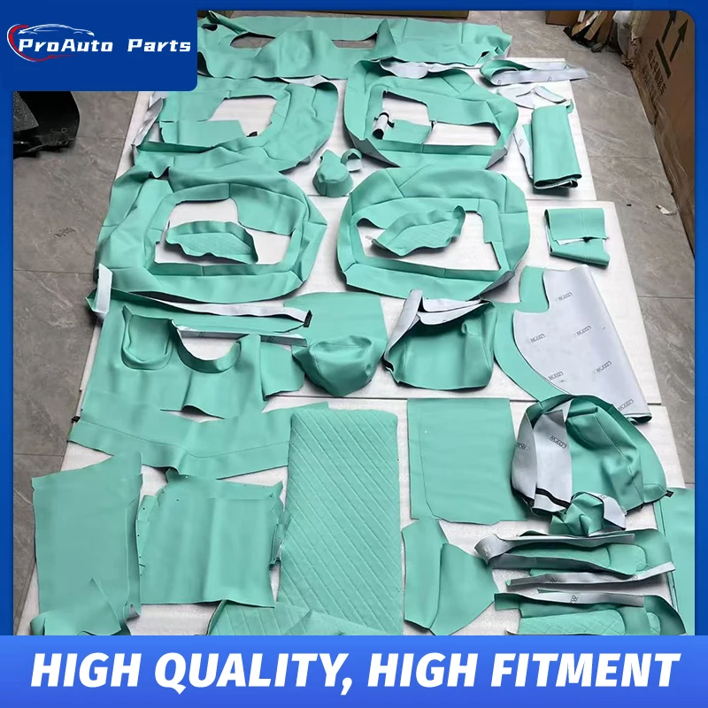 Blue Leather Interior Kit B Style 1:1 Custom Dashboard Cover Door Panel Seat Leather Upholstery for Mercedes G-Class W464 W465