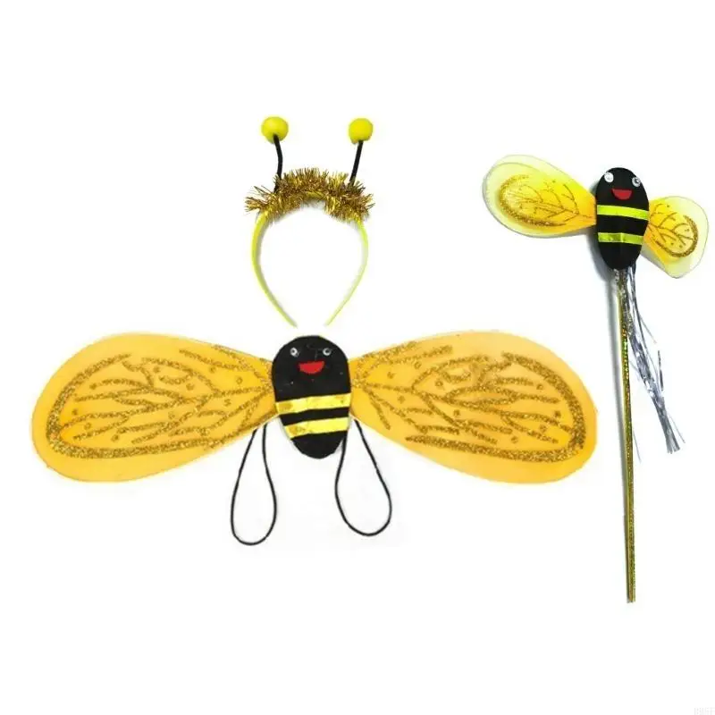 B95F stücke Mädchen Prinzessin Fee Kostüme Set mit Flügel Stirnband Zauberstab für Kinder