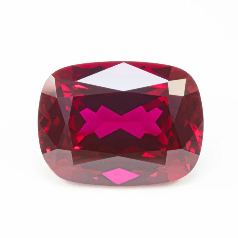 

Lab Grown Ruby Pigeon Blood Red Rectangular Cushion Shape Cut VVS1 Charms DIY Jewelry Making Material Selectable AGL Certificate