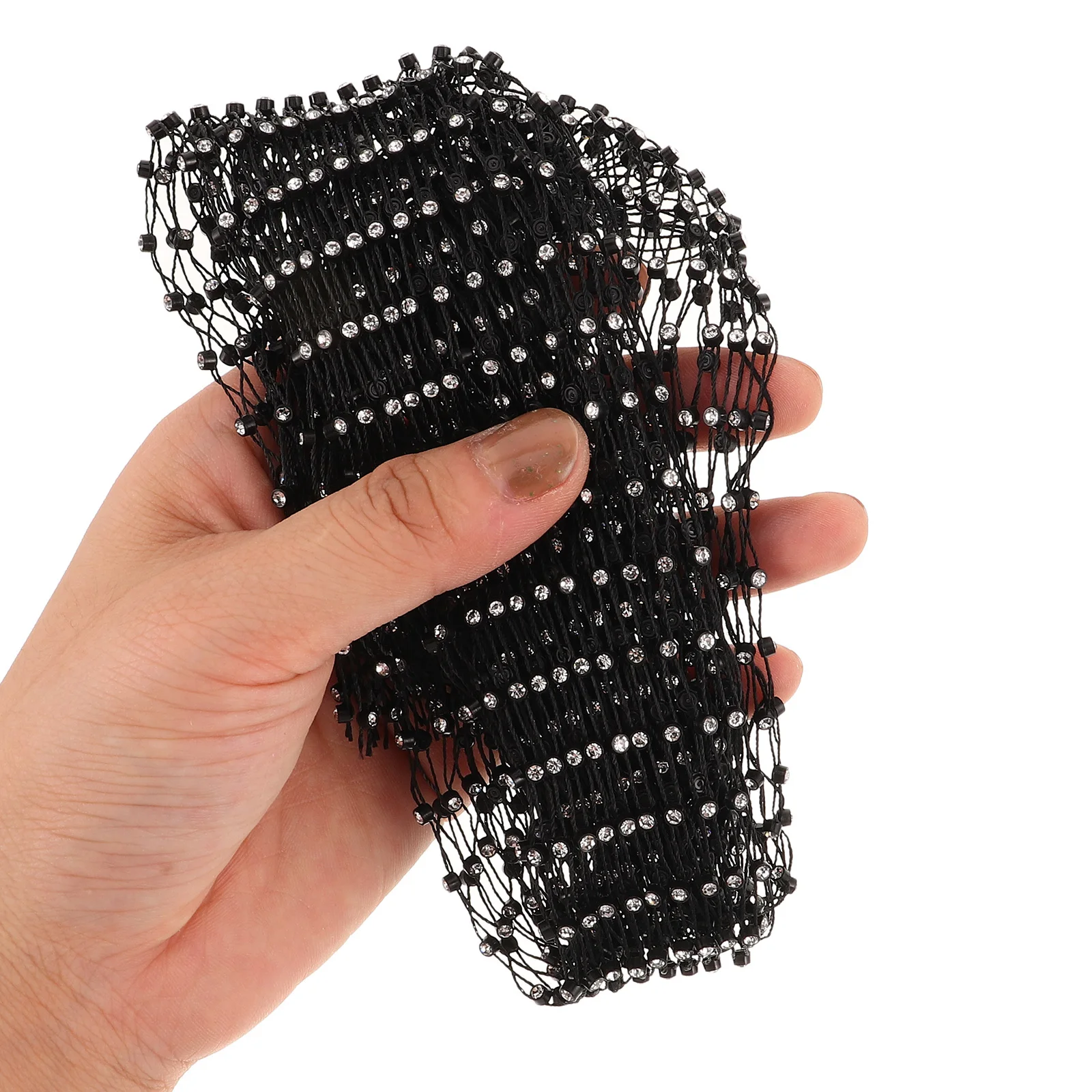 قناع وجه شبكي من حجر الراين المتلألئ، أغطية رأس شبكية سوداء للنساء، إكسسوار أزياء الهالوين، حجاب لامع