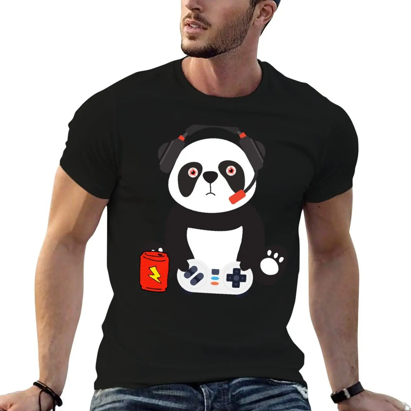 

Panda Playing Game T-Shirt funny t shirts man man t shirt summer T-Shirt