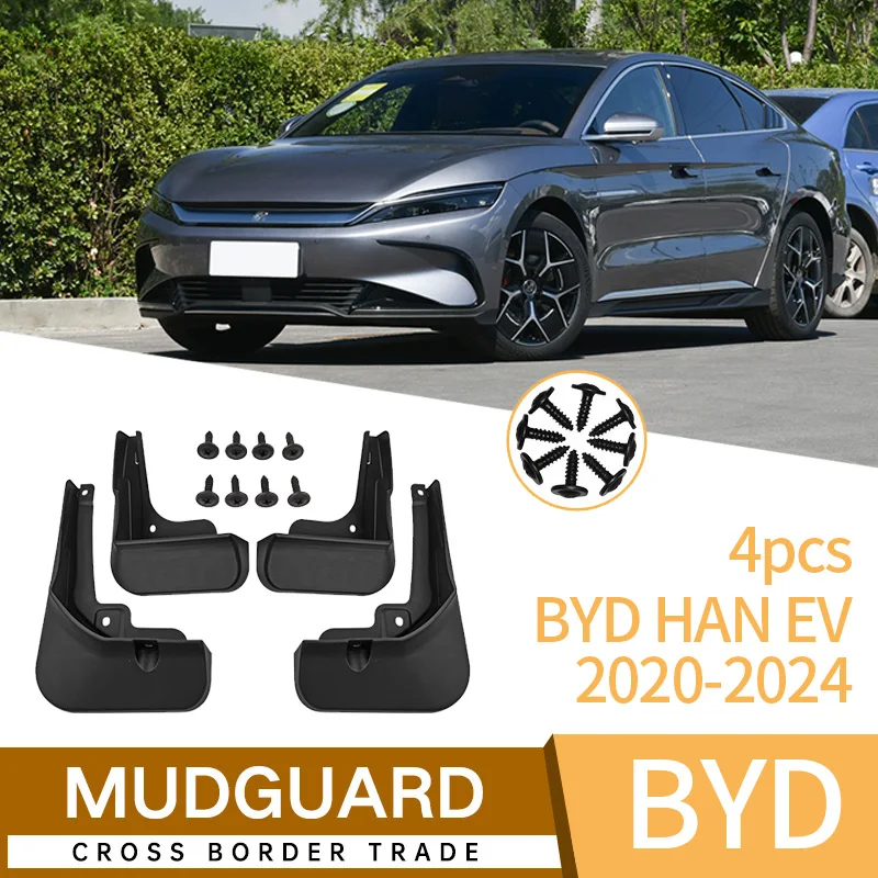 MudFlaps For BYD HAN EV 2022 2023 2024 Mudguards Mud Flaps Splash Guards Front Rear Wheels Fender Car Accessories