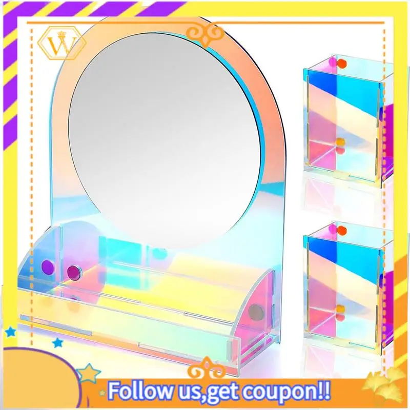 

A01K-аксессуары для магнитных шкафчиков, магнитное акриловое зеркало для шкафчика с 2 магнитными держателями для ручек для домашнего офиса