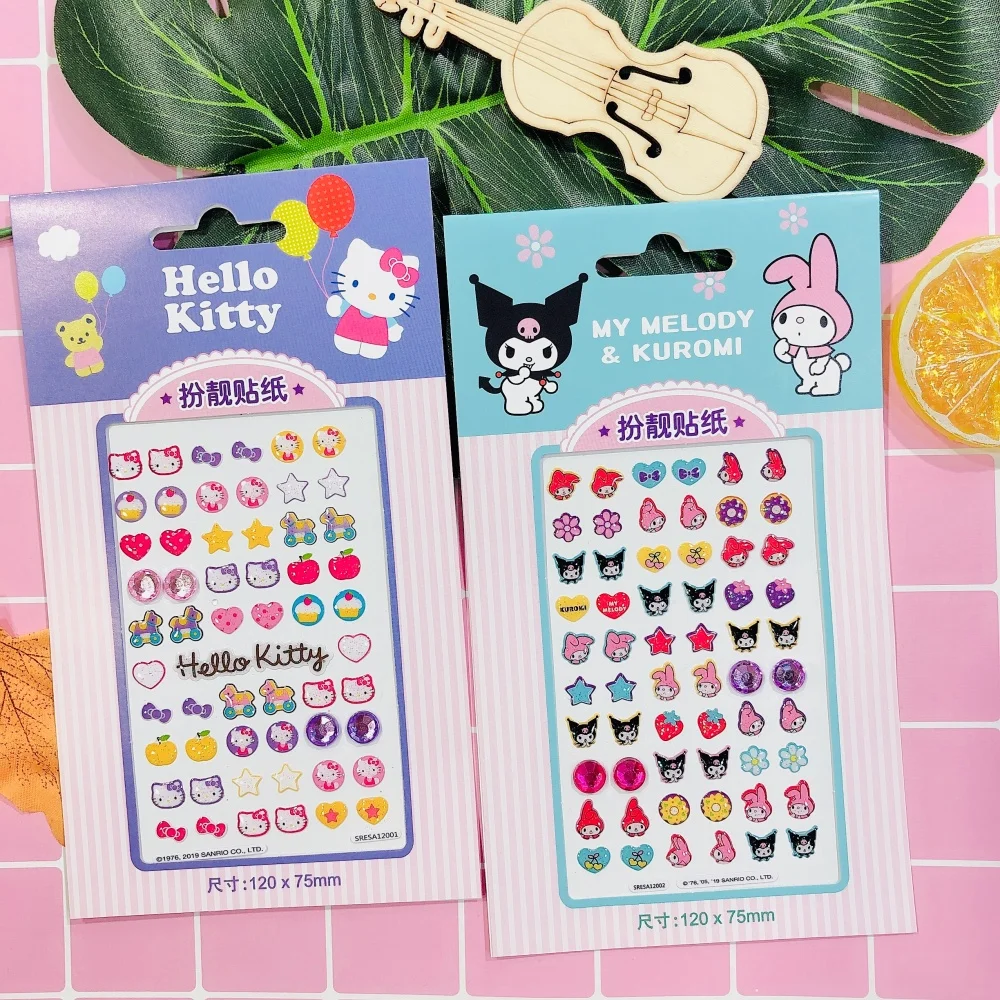 ملصقات جرافيتي أصلية من سانريو هالو كيتي كورومي ميلودي اللطيفة لحساب اليد للدراجات مقلمة شارات تزيين هدية للفتيات