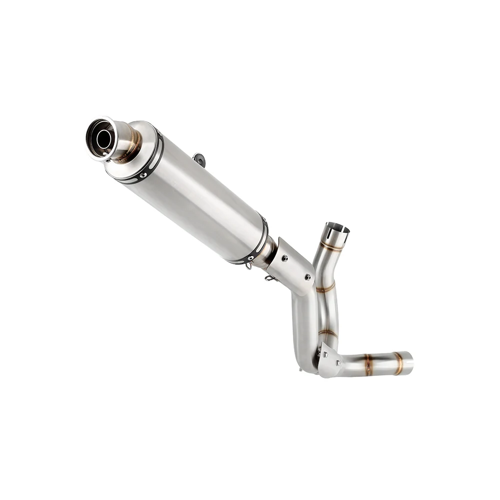 

Slip-on Motorcycle High Position Exhaust Silver Muffler Tips Mid Link Pipe For Ducati Desert X 2022-2024 DesertX Desert X 950