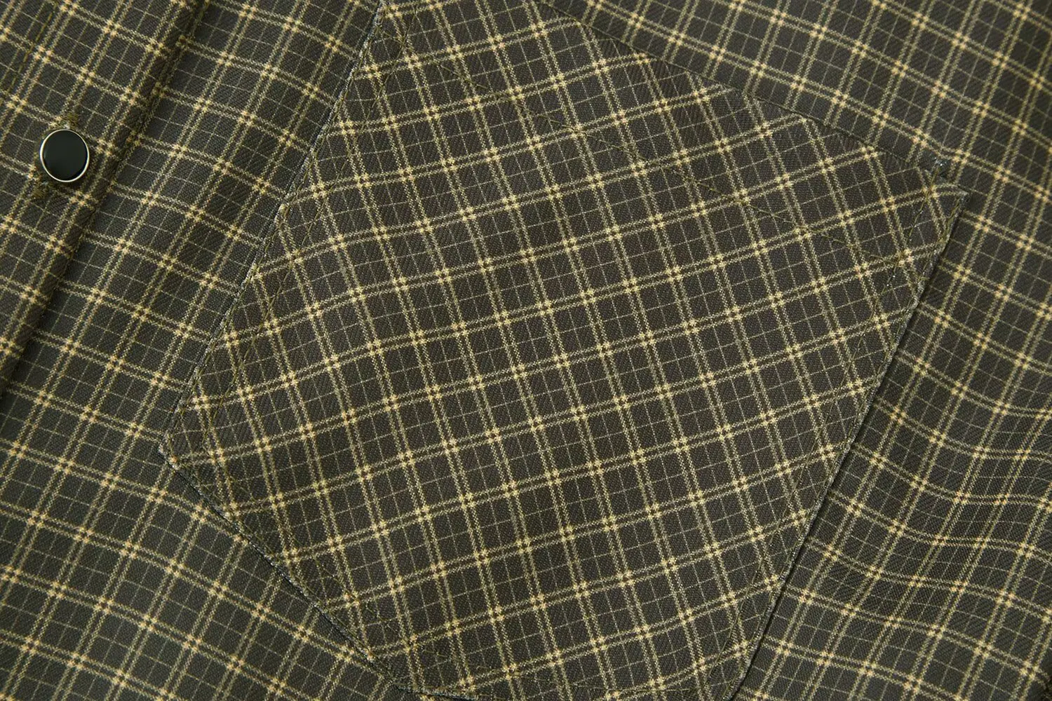 Women Vintage Green Plaid Shirt Single Breasted Casual Shoulder Pad Turn-Down Collar Long Sleeve Blouses Lady Shirts