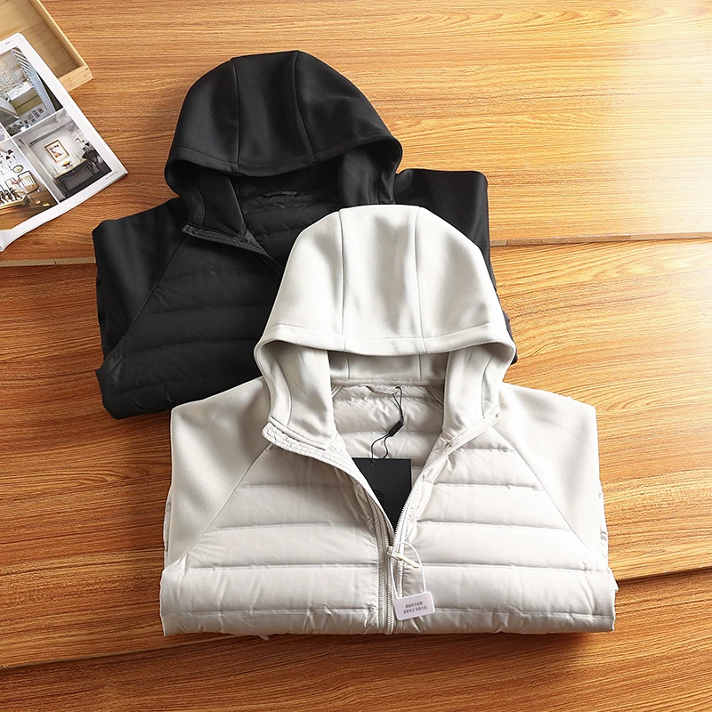 

Lightweight Thiened down Jaet Men's Autumn Winter New Sle Warm Hooded ort Cotton Youth Faion Urban Waterproof Zipper