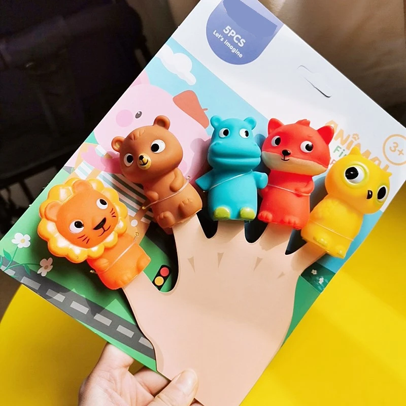 5 Stück Finger puppen für Kinder und Babys Cartoon Nutztier Hand puppe Set Geschichten erzählen frühe Bildung beruhigendes Spielzeug für Kinder