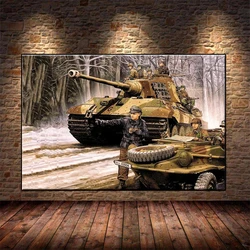 Diamond Mosaic round drill Cross Stitch Tiger Tank soldier Military Art Retro War Diamond Embroidery Art Painting Decor Home