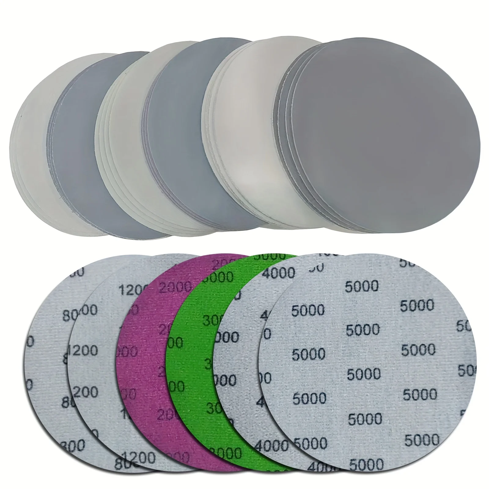 

24pcs 125mm Wet/Dry Sanding Discs - Grit 800-5000 - Hook & Loop Flocking Orbital Sanding Pad Set For Electric Grinder Accessory