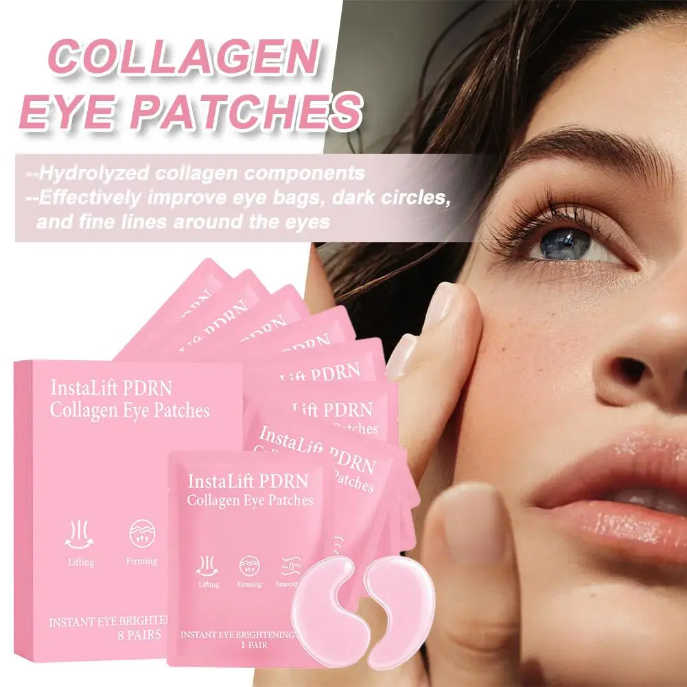 

8 пар коллагеновых патчей для глаз против темных кругов и мешков под глазами, увлажняющие гидрогелевые маски для области вокруг глаз