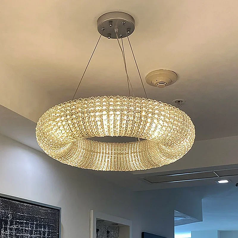 Plafonnier LED Rond en Clip Chromé au Design Moderne de Luxe, Luminaire Décoratif d'Nik, Idéal pour un Salon, une Salle à Manger ou une Chambre à Coucher