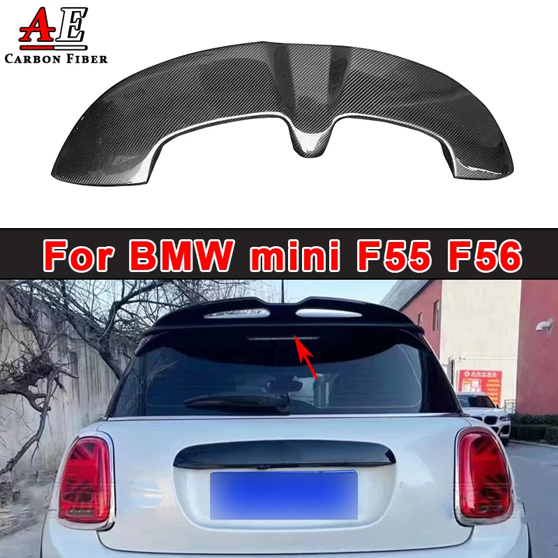 For BMW mini F56 F55 Series Carbon Fiber Rear Spoiler Roof Tail Wing Racing Rear Lip Diffuser Splitter JCW Style Body Kit