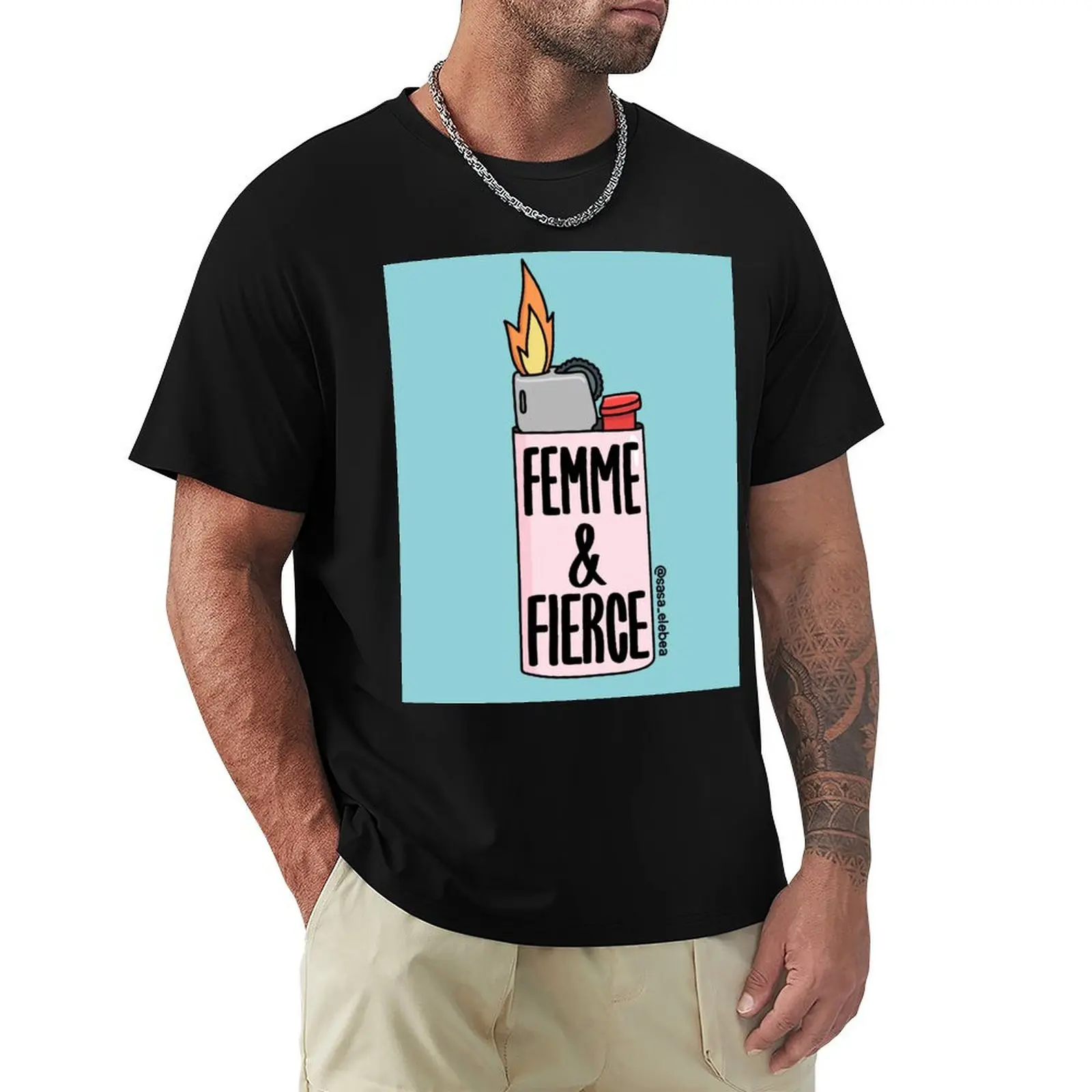 Femme fierce by Sasa Elebea T-Shirt Big and Tall Crew Neck Tee