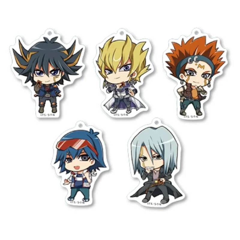 Game Yu-Gi-Oh! 5D's Keychain Doll Anime YuGiOh Fudo Yusei JACK ATLAS Kiryu Kyosuke Crow Hogan Acrylic Keyring Pendant for Gift