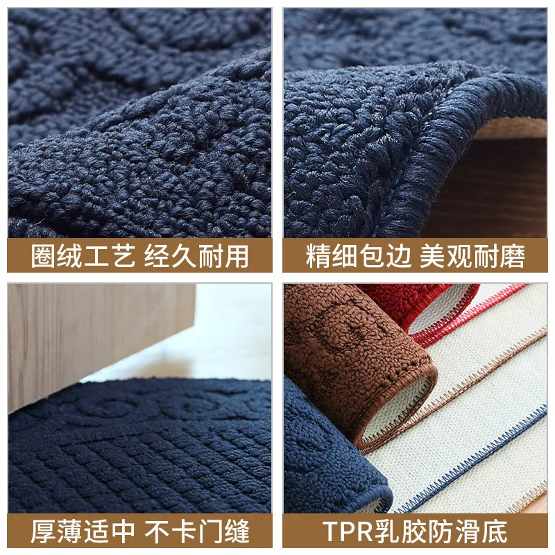 Einfarbig Retro Semi-rund Staub Entfernung Tür Matte Hause Haushalt Bad Nicht-slip Boden Teppich – Detail 11