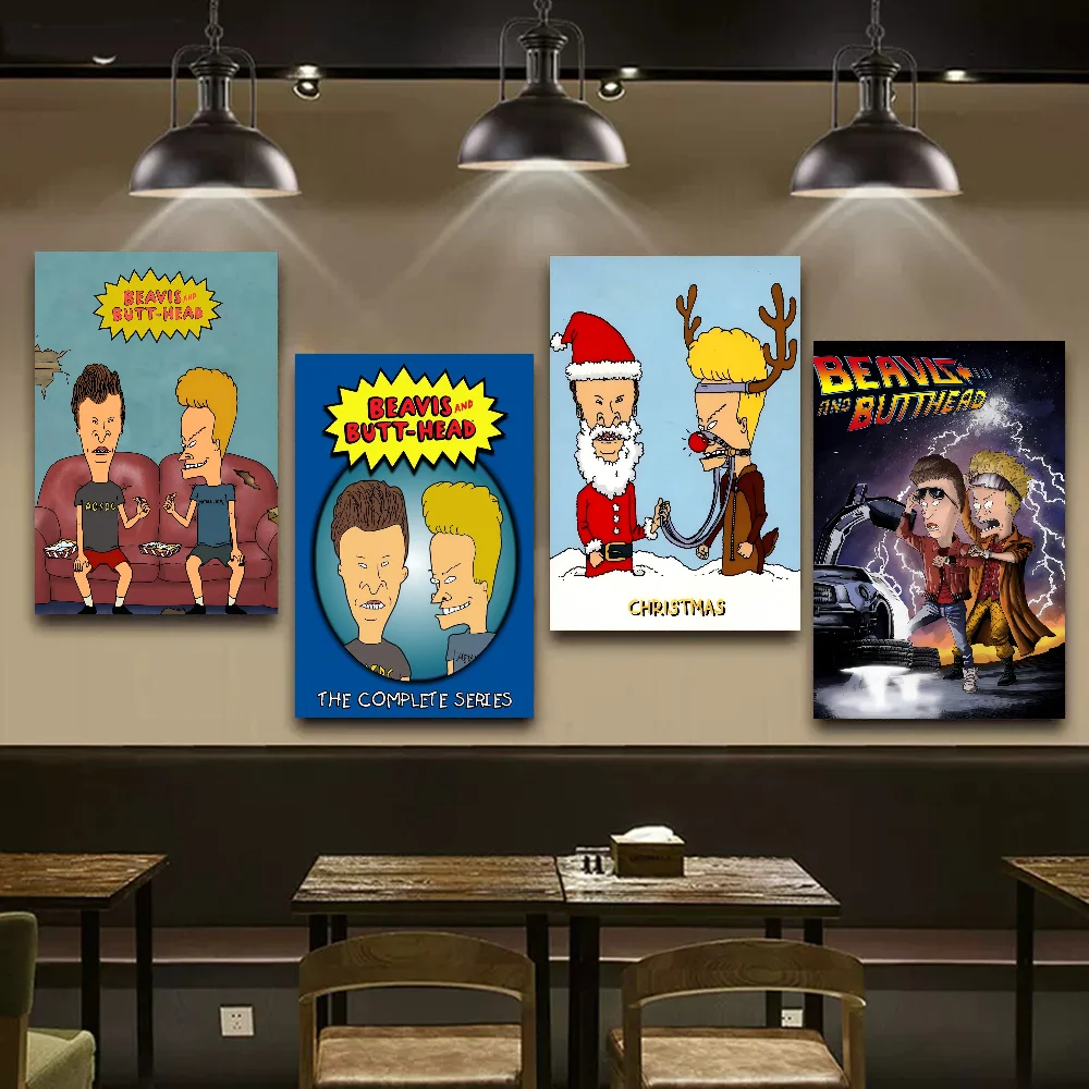 Anime Beavis And Butthead DIY Sticky Poster Whitepaper Prints Posters Artwork Nordic Home Decor