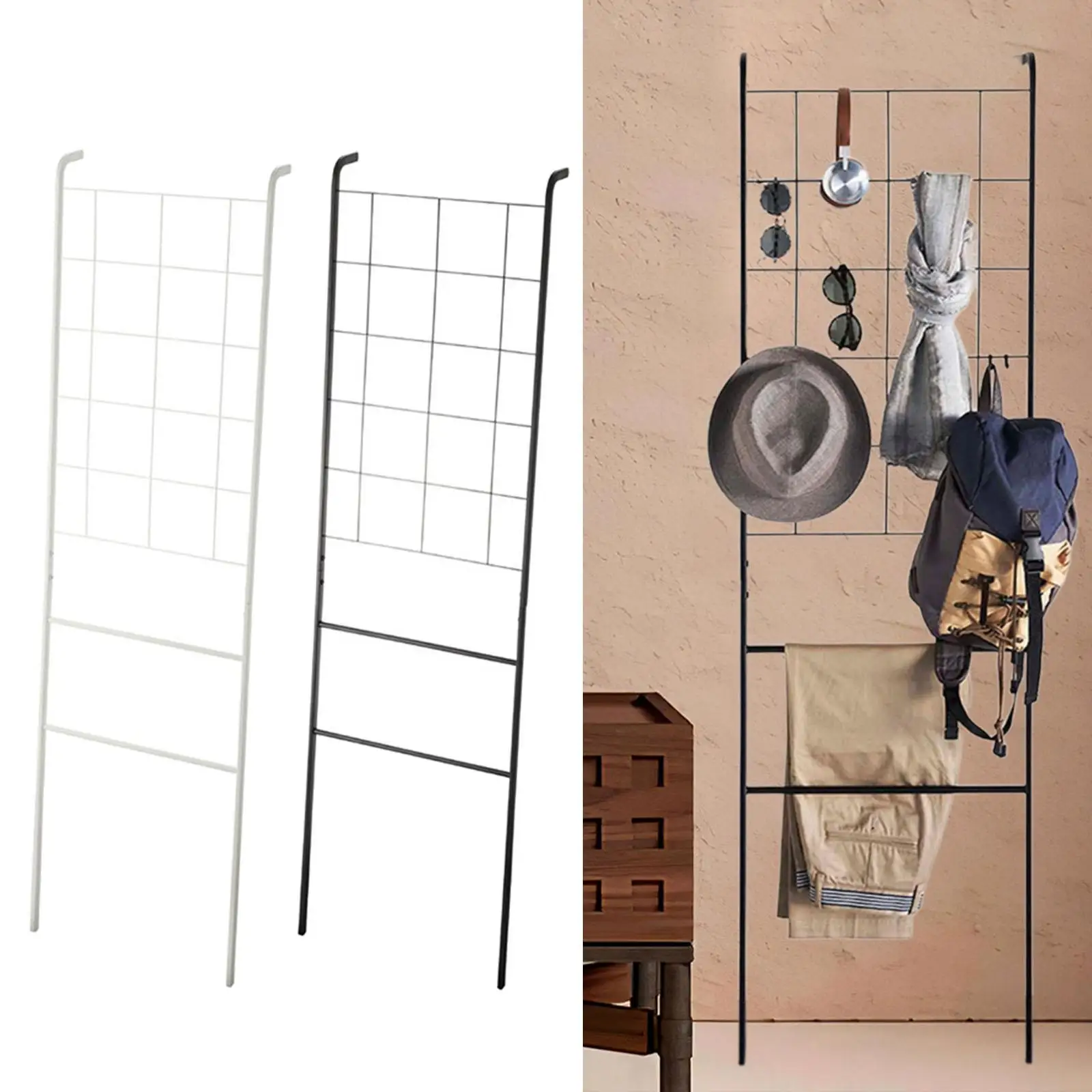 Home Leaning Ladder Rack Storage Space Saving Towel Rack Display Towel Ladder for Bathroom Living Room Kitchen Farmhouse Home