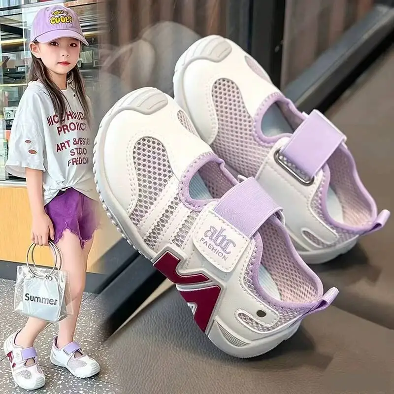 2026 New Summer Kids Sports Sandals Hollow Breathable Mesh Casual Sneakers For Big Boys Girls