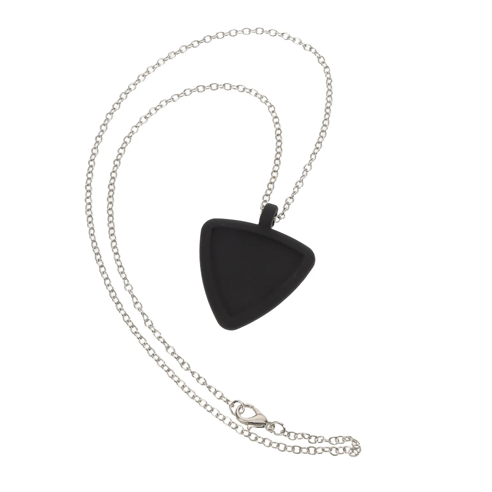 Silicone Heart-Shaped Guitar Pick Holder Necklace Double-Sided Storage Easy Access Portable Guitar Pendant for Guitarists Bass