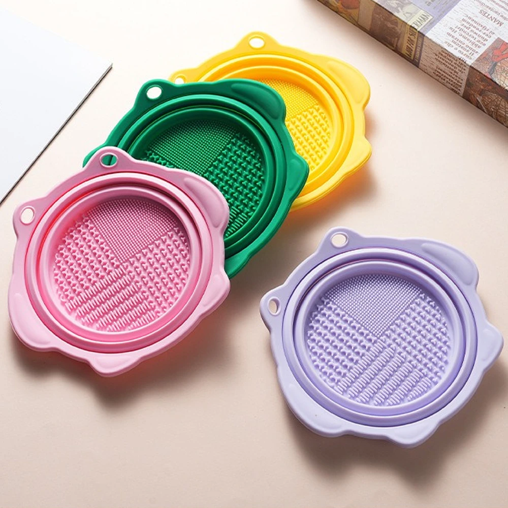 Ciotola pieghevole in silicone pieghevole per la pulizia degli strumenti di bellezza |   Beauty Egg Cleaner e pennello per trucco Quick Cleaner (uso quotidiano per le donne)