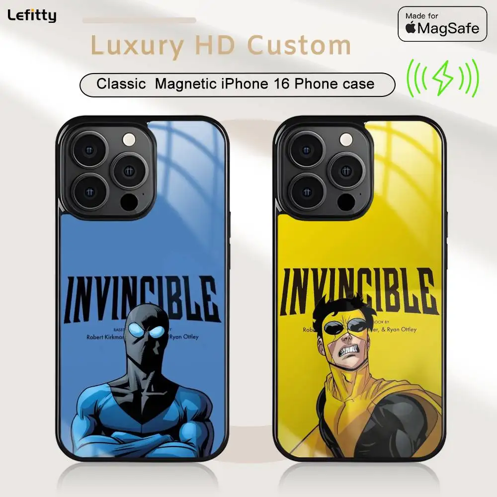 حافظة هاتف كارتون هيرو I لا تقهر MagSafe مغناطيسية لهاتف آيفون 16 15 14 13 12 11 Pro Plus Max شاحن لاسلكي صغير Funda #2