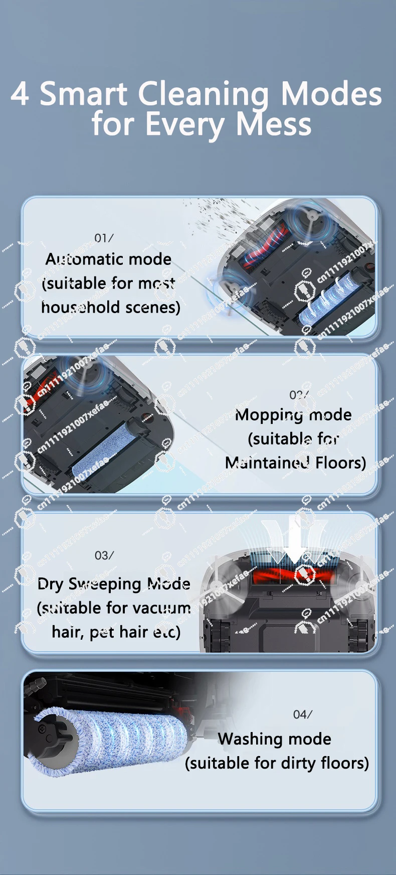 Self-emptying and self-washing intelligent vacuum cleaner robot M1pro multi-functional integrated robot
