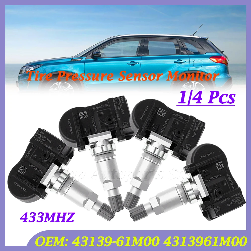 

1/4PCS Tire Pressure Sensor Monitor Car 43139-61M00 43130-61M00 For Suzuki Vitara SX4 S-cross Ignis Baleno Swift Jimmy TPMS
