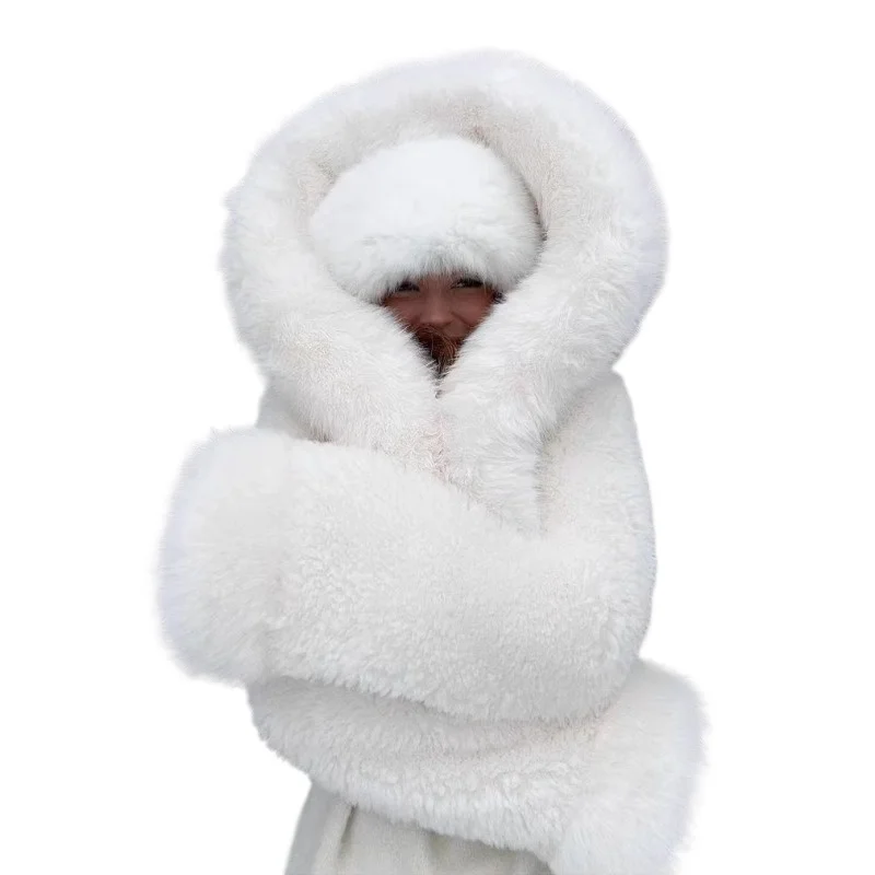 

ZXRYXGS Elegant Temperament Faux Fur Coat Women's Clothing 2025 Winter Hooded Fashionable Coats White Black Warm Jackets Short