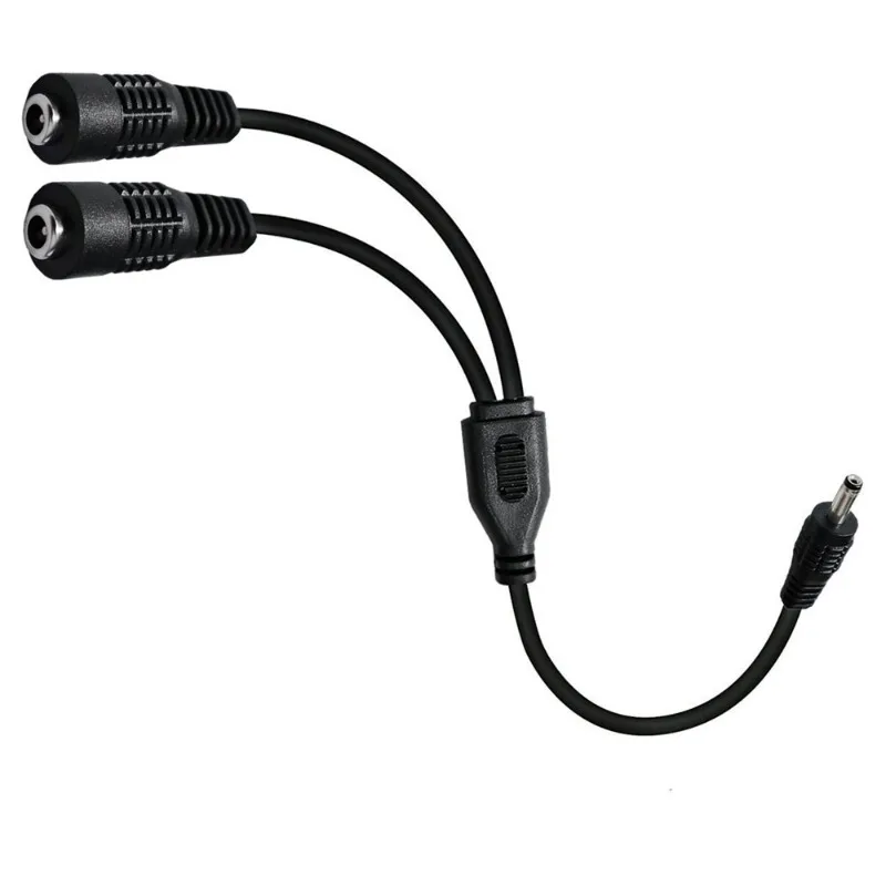 Cable divisor de corriente CC de 1 a 2 vías, adaptador macho a hembra de 3,5mm x 1,35mm, para cámaras CCTV, tira de luz LED y más de 35cm