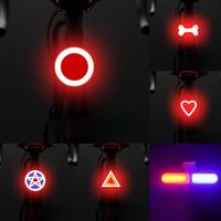 Bicycle Taillight Multi Lighting Modes USB Charge Led Bike Heart Shape Light Flash Tail Rear Lights For Road Mtb Bike Night Ride