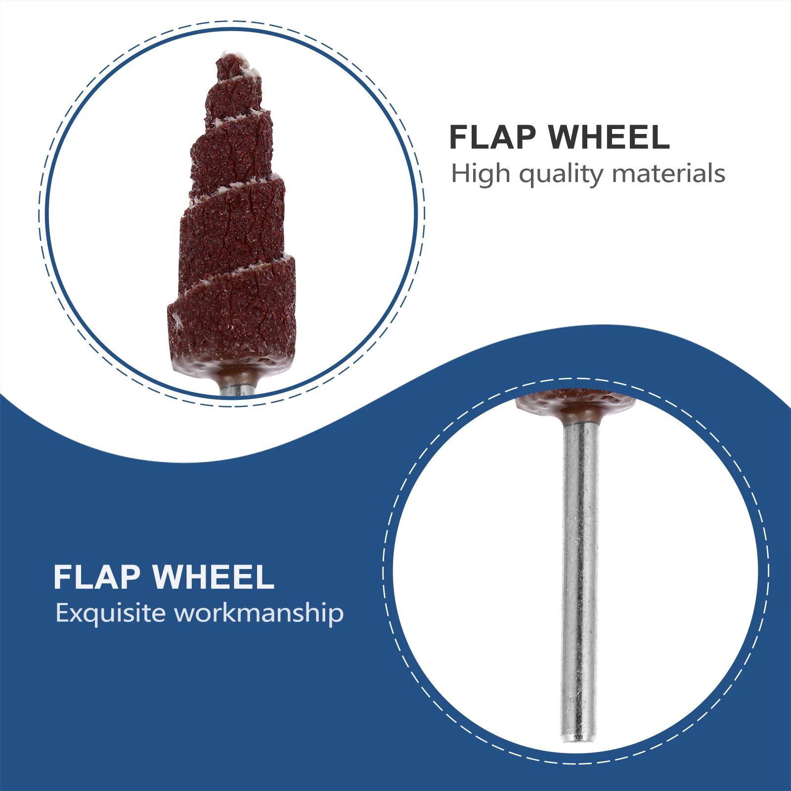 

20pcs Cone Abrasive Flap Wheel Handle For Deburring Sanding Polishing Metal Salon Home Grinding Corner Gap Tool