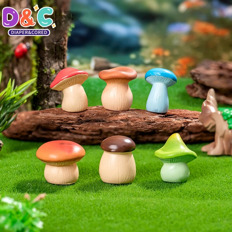 10Pcs/Pack Cartoon Mushroom Elf Mini Model Diy Gardening Potted Plants Miniature Landscape Decorations Small Ornaments