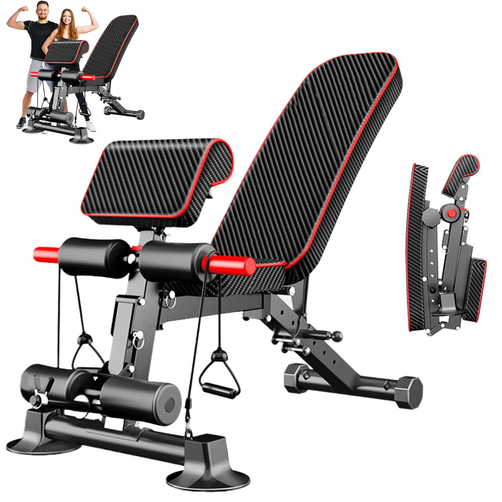 Verstellbare Hantelbank, multifunktionale, faltbare Bodybuilding-Bank, 350 kg belastbar, für das Home-Gym, Ganzkörper-Trainingsgerät