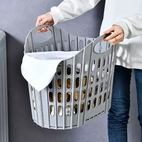 1pc Foldable Laundry Hamper, High Capacity & Portable, Durable Fabric, Space Saver, Collapsible Basket, Bathroom Organizer