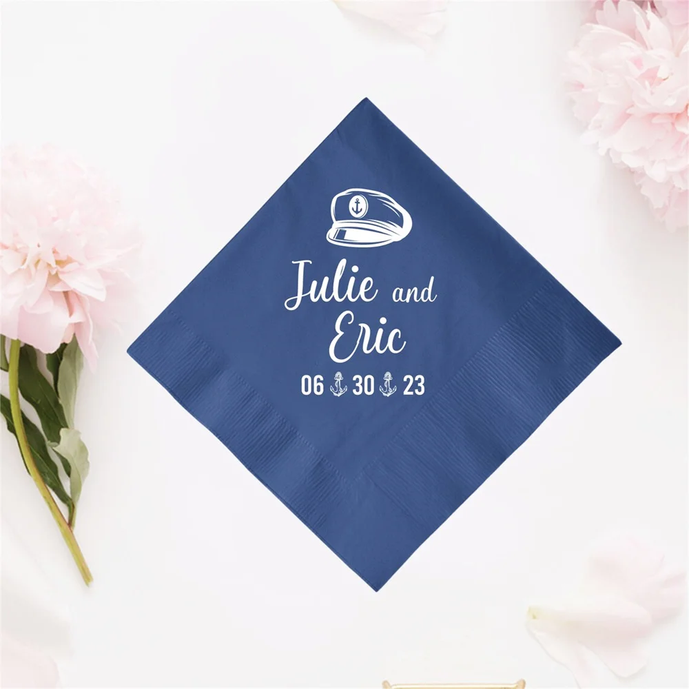 

50PCS Personalized Beverage Wedding Napkin as Favor, Custom Wedding Napkins, Wedding Napkin, Customized Cocktail Napkin as Favor