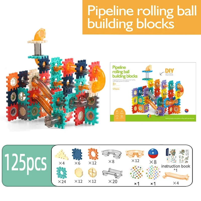 

Kids Assembling Track Slide Construction Building Blocks toys DIY Puzzle blocks Ball Track Educate Toys birthday Christmas Gifts