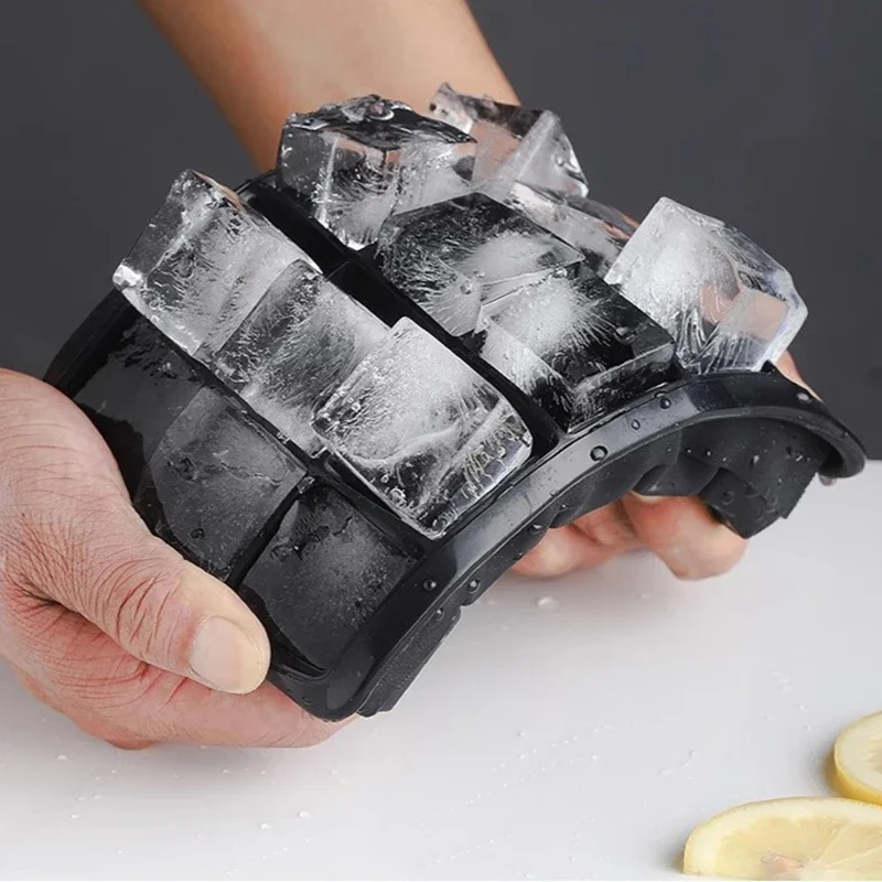 

Silicone Ice Cube Trays Ice Ball Maker Large Square Mold Whiskey Cocktail Reusable Freezer Container with Lids Drinks