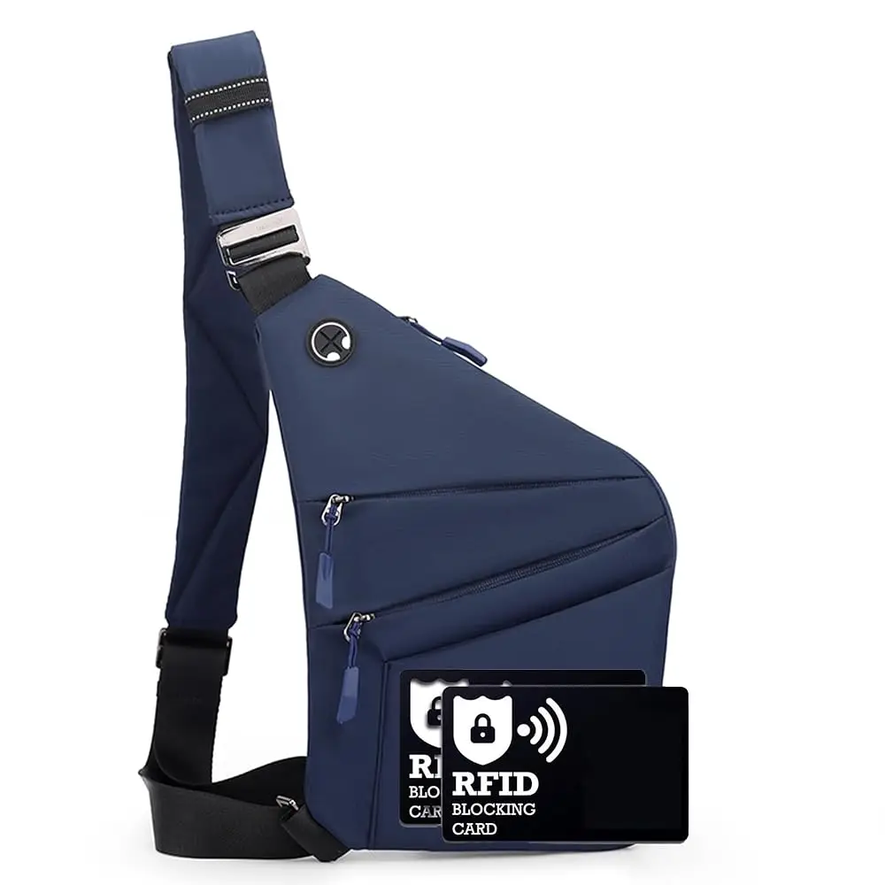 

Free ShippingAnti Theft Crossbody Bags for Women Men, Multi-Pocket Shoulder Bag, Slim Sling Bags with 2 RFID Blocking Card