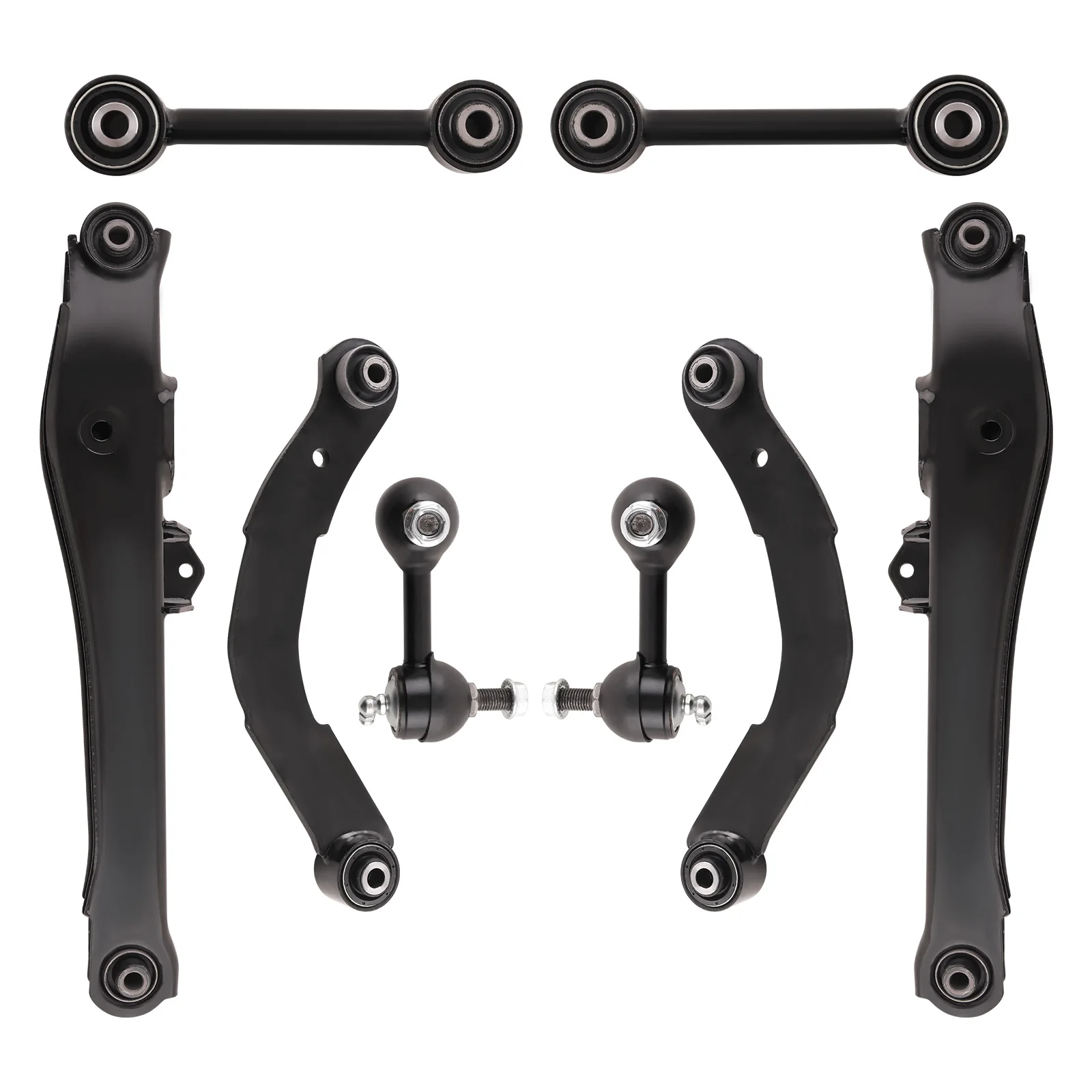 8 Pcs Rear Upper Lower Control Lateral Toe Arms for Jeep Patriot Compass Dodge Caliber 2007-2009 2.0L 2.4L