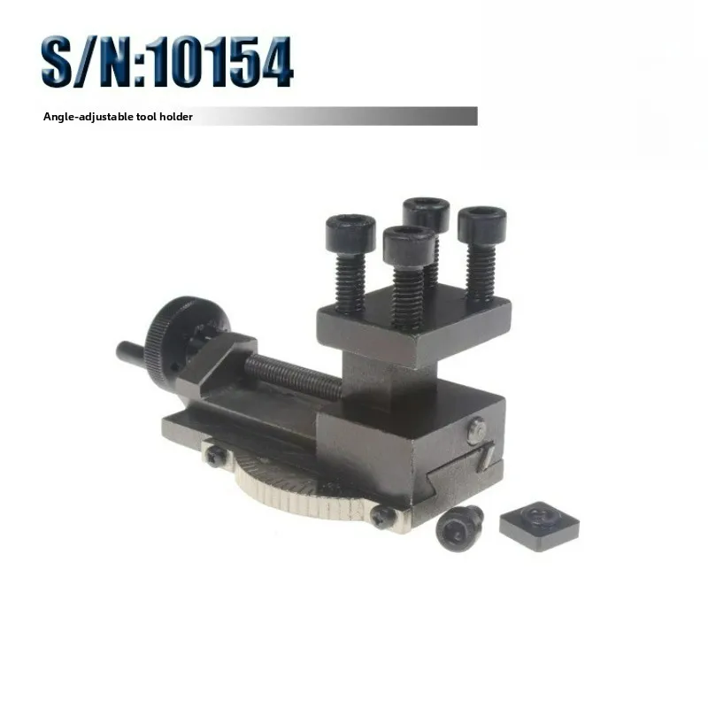 Adjustable Angle Swivel Tool Holder for Mini Lathe - Woodworking Lathe Tool Post Accessory, Multi-Angle Cutting Tool Holder